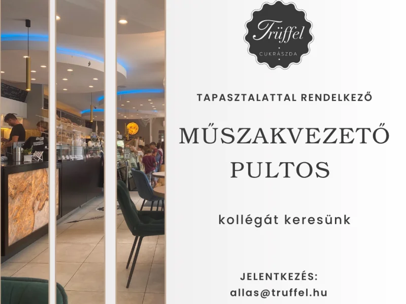 MŰSZAKVEZETŐ PULTOS kollégát keresünk
